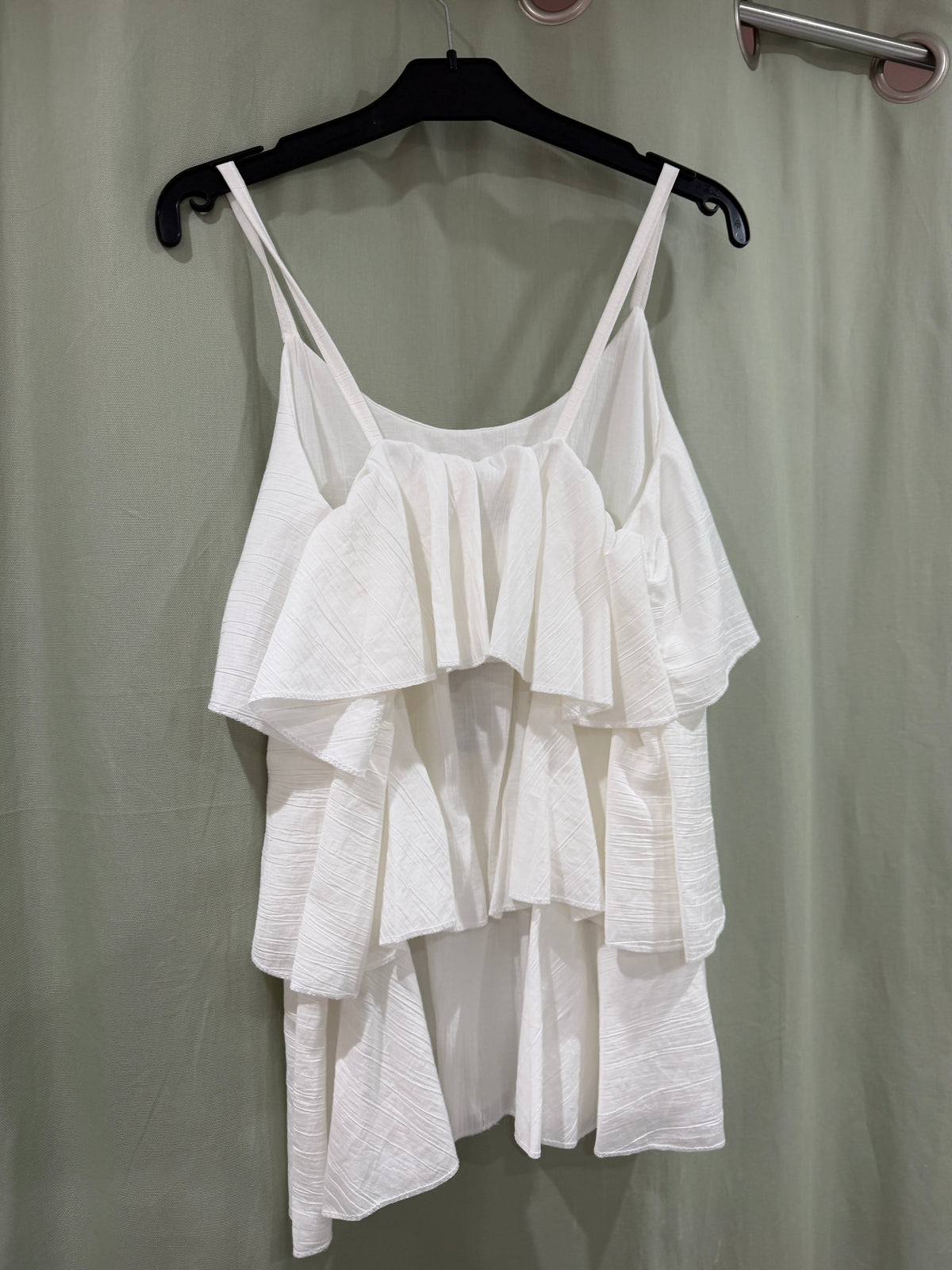RUTHIE Ruffle Cami Top - White - Size 8 - 16