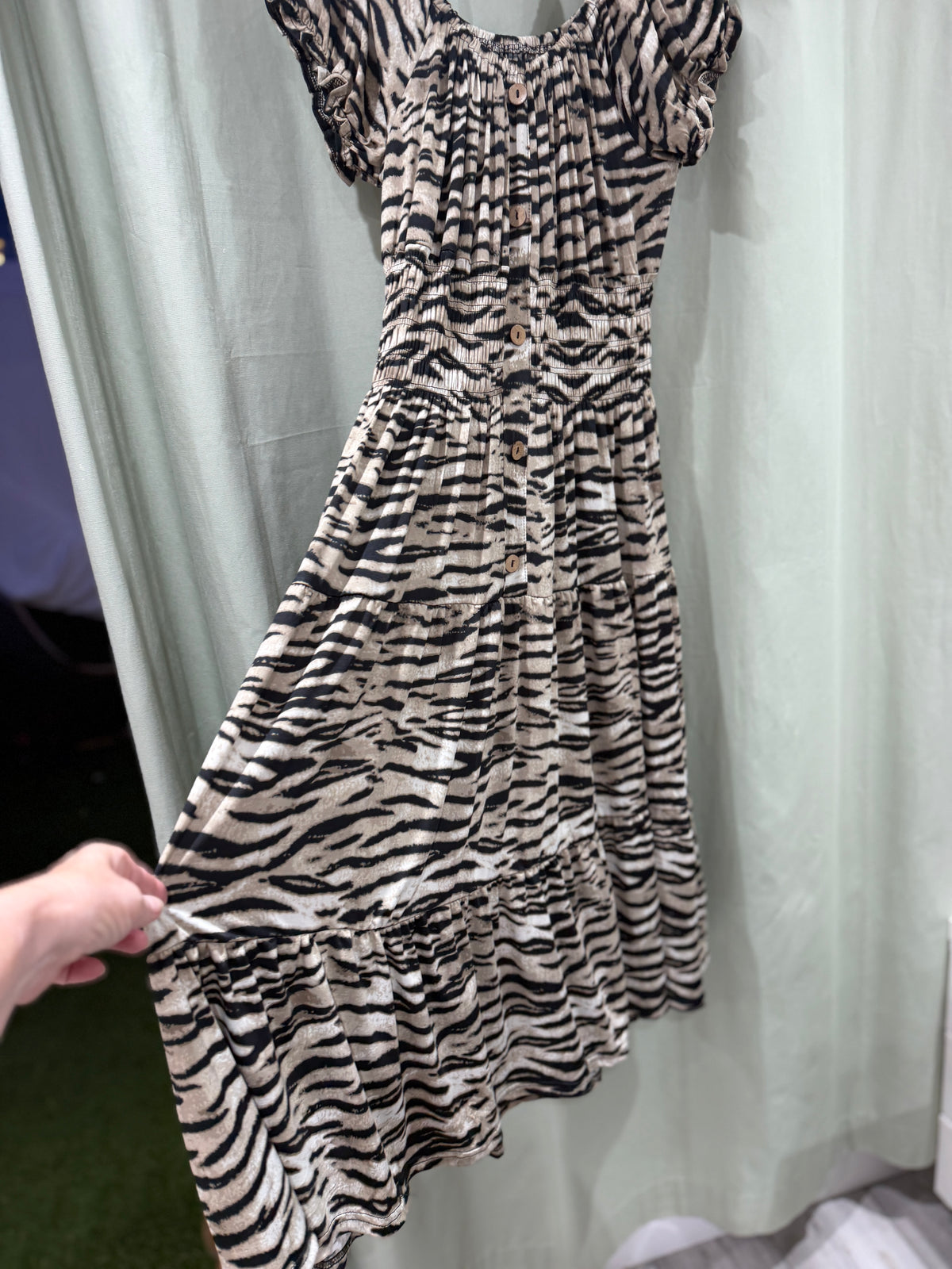 MINX – Zebra Print Midi Dress - One Size up to Size 18