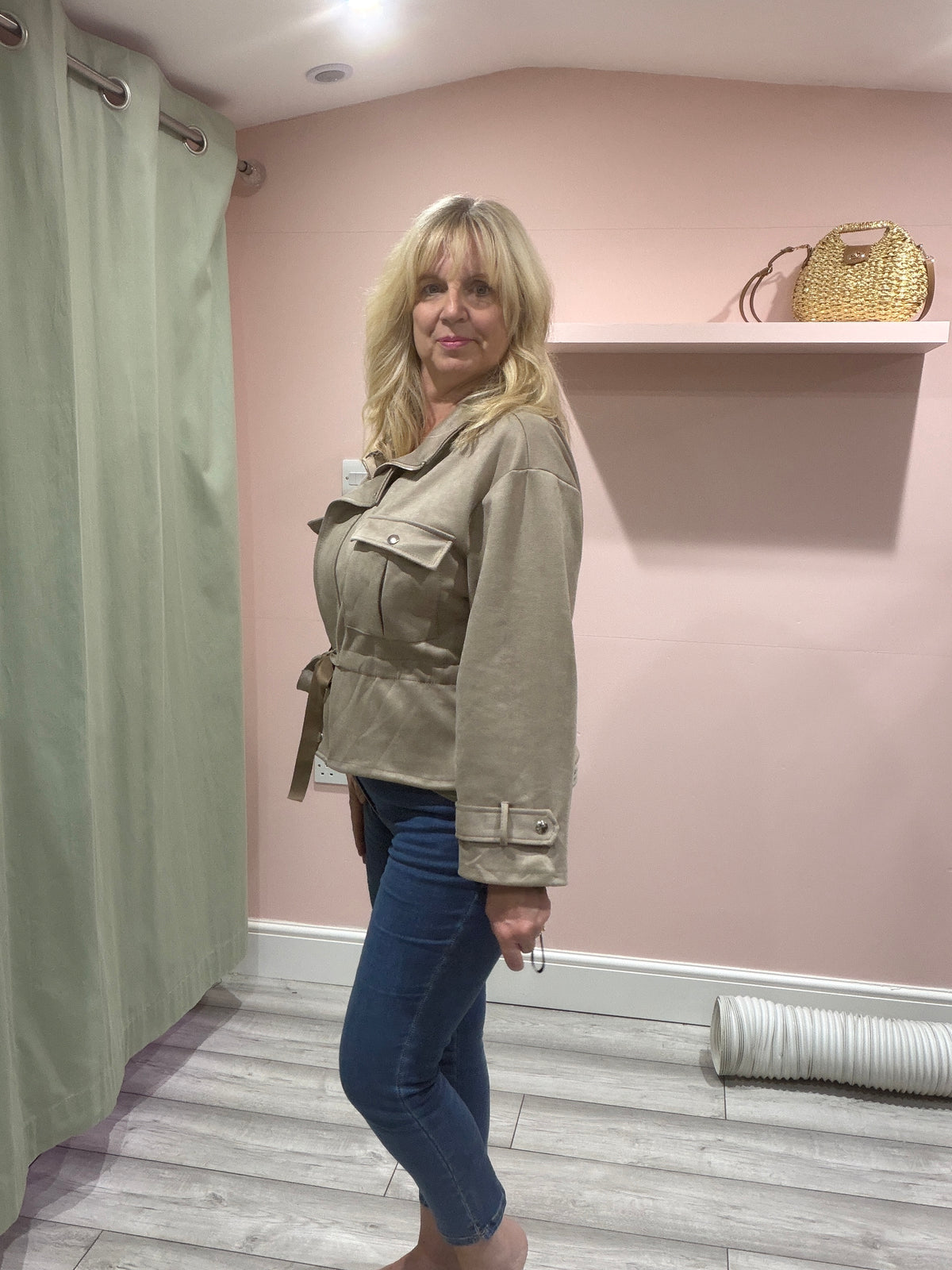 DOLLY - Faux Suede Tie-Waist Jacket