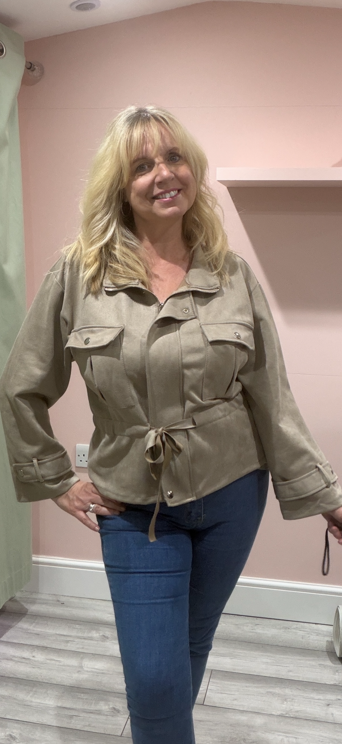 DOLLY - Faux Suede Tie-Waist Jacket
