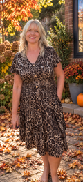 SABLE – Jaguar Animal Print Midi Dress - One Size – 10 – 16