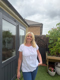 SOPHIE – Beautiful Crochet Bardot Tassel Pure Cotton top